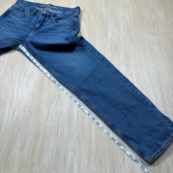American Eagle 90s Straight Mid Rise Blue Denim Everyday Casual Jeans 2 SHORT - Picture 8 of 15